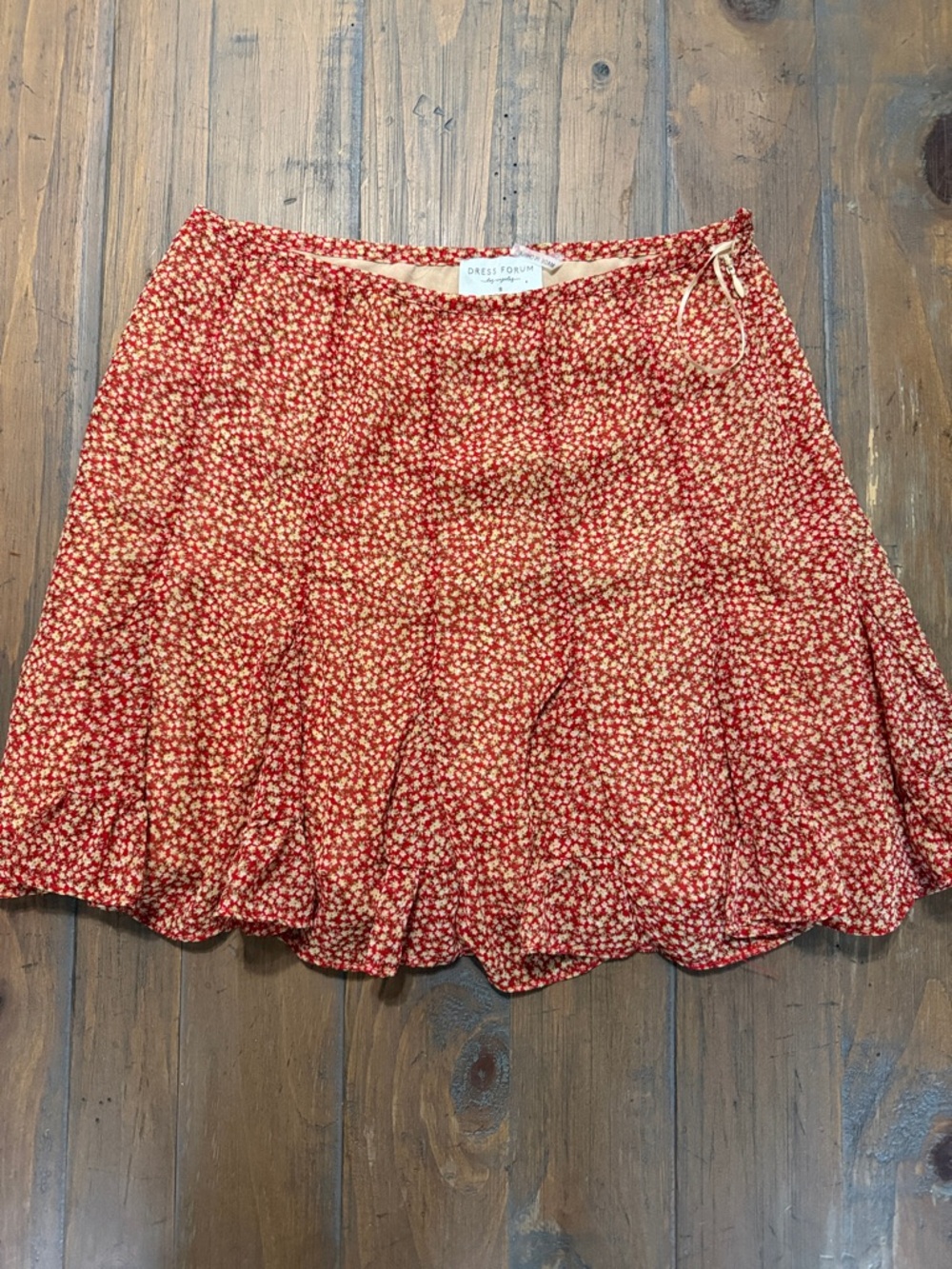 Dress Forum Red Floral Circle Skirt